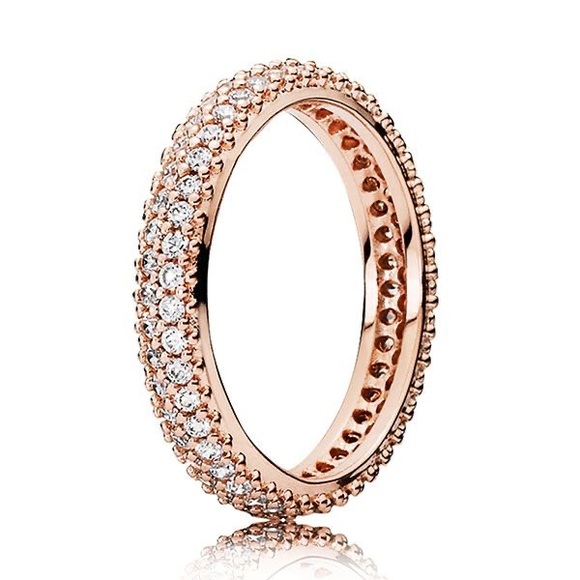 NEW Pandora Rose Gold Eternity CZ Ring - Size 58 / 8.5 - Picture 2 of 3